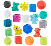 Infantino Set con Pelotas, Cubos y Animales - Set de 20 Piezas para Desarrollar Conocimiento y Habilidades Sensoriales