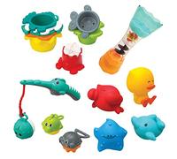 Infantino Splish & Splash Juego de Baño, Caña de Pescar, Animales del Mar, Introduce los Números, el Apilamiento y el Desarrollo de Habilidades Motoras para Bebés de 0+ Meses
