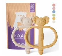Infatot Bijtspeeltjes voor Baby's van 0-6 Maanden 2-Pack - Koda Koala Bitey - Siliconen Kauwspeeltje, Veilige BPA-vrije Bijtring, Sensorisch Speelgoed - Geel en crema
