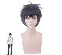 Inferencia inventada Cosplay sakuragawa kurou Corto Negro Estilo sintético Cabello Cosplay Peluca Resistencia al calor Disfraz Pelucas + Peluca Cap