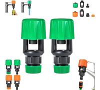 Inferright Mixer Tap Hose Connectors Set, Water Connector Universal Tap to Garden Hose Pipe Connector, for Indoor Outdoor Gardens, Watering Irrigation Tool (Green A*2)