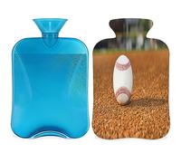 Infield - Botella de agua caliente de béisbol con cubierta esponjosa de 2 l, botella de pelota de béisbol de gran capacidad, bolsa de agua para noches acogedoras, alivio del dolor, espalda, cuello y