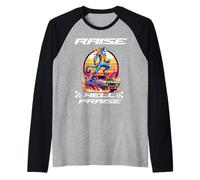 Infierno y Gloria Guepardo rápido Estilo Carro Retro Camiseta Manga Raglan