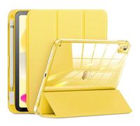 INFILAND Funda para iPad 10.ª Generación 2022 de 10,9 Pulgadas con Soporte Integrado para Pencil - Trasera Transparente Carcasa Ligera con Suspensión/Activación Automática Capa iPad 10, Amarillo claro