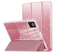 INFILAND Funda para Lenovo Idea Tab 11 Pulgadas TB-336ZU/336FU 2025, Cubierta Protectora Delgada Transparente con Brillos y Portaplumas, Bonita para Niños, Niñas y Mujeres (Oro Rosa)