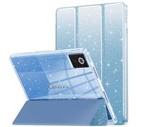 INFILAND Funda para Lenovo Idea Tab 11 Pulgadas TB-336ZU/336FU 2025, Cubierta Protectora Delgada Transparente con Brillos y Portaplumas, Bonita para Niños, Niñas y Mujeres (Azul)