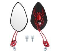 INFINAUTO Espejos Retrovisores De Motocicleta Para Honda VTX1800 1 Set | Color Rojo, Aluminio Y Plástico, Ajustable 360°, Rosca M8/M10, Tamaño 12.5x6.7cm, Para Honda Shadow, Para Yamaha