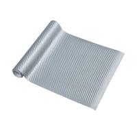 INFINAUTO Película Protectora De Vinilo para Envolver Coche En Patrón De Fibra De Carbono Tono Plata 0.65 Pies X 5 Pies Exterior Interior 5.5Mil PVC 1 Pc Universal