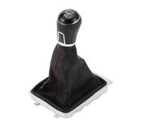 INFINAUTO Perilla De Cambio De Marchas Manual De 5 Velocidades Con Cubierta Palanca De Cambio De Marchas Para Volkswagen Passat 2008-2012 Plástico Cuero Sintético Negro Rojo 1 Pc