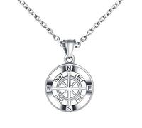 INFINIONLY Collar Colgante Brújula de Acero Inoxidable para Hombre Moda Colgantes Medallón Vintage Joyería Tendencia para Adolescentes
