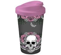 Infinite by GEDA LABELS (infkh) 13667 Calavera Lady Skull Coffee to go taza, Thermos, vaso higiénicas, PP, gris/rosa