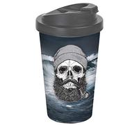 Infinite by GEDA LABELS (infkh) 13668 Calavera Sailor Skull Coffee to go taza, Thermos, vaso higiénicas, PP, azul/gris