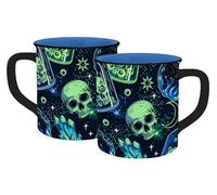 infinite by GEDA LABELS Taza con diseño de calavera con aspecto esmaltado, 400 ml