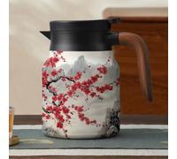 Infinite Tea Pot, Vintage Floral Pattern Tea- Built-in Infuser, Stainless Steel Thermal Carafe for Home Office (ZA)
