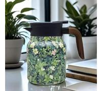 Infinite Tea Pot, Vintage Floral Pattern Tea- Built-in Infuser, Stainless Steel Thermal Carafe for Home Office (PA)
