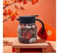 Infinite Tea Pot, Vintage Floral Pattern Tea- Built-in Infuser, Stainless Steel Thermal Carafe for Home Office (XA)