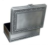 Infinite U Cajas de Joyería Organizadores de Aleación para Señora Vintage Plata Antigua Escultura de Dibujo Simple Grande en Forma de Rectángulo Mujeres Cajas de Estuche Grande Aleación de Zinc