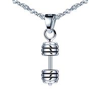 Infinite U - Collar de plata de ley 925 para mujer y niña, colgante único con mancuernas de fitness, único y retro, regalo de cumpleaños de Navidad, Metal Plata esterlina