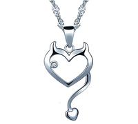 Infinite U - Collar y colgante para mujer y niña, de plata 925, colgante especial corazón clásico, cuarzo, circonita cúbica, Cuarzo, Circón Cúbico