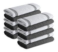 Infinitee Xclusives Paños de Cocina, Paquete de 12, paños de Mano, 100% algodón (38 x 64 cm), Color Gris