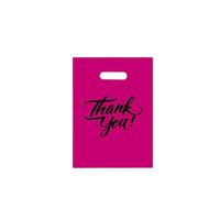 InfinitePack - Bolsas de agradecimiento, asas troqueladas, bolsas de compras al por menor para boutique, bolsas de regalo, bolsas de regalo a granel, regalos, bolsas de plástico reutilizables de 1.25-1.75-2-2.35 mil, elige color y tamaño, Rosado, 9" x 12" (500pcs), Bolsas de compras