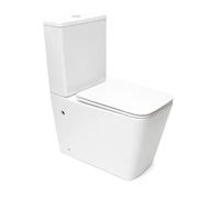 Infinitio - Kit de inodoro sin brida para desagüe vario + tapa SoftClose + depósito de descarga de agua, color blanco (SATINF032SREXVPSN)