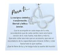 Infinitliving Collar Mariposa Plata de Ley 925 para Mujer con Circonitas - Joya Veraniega con Significado de Libertad y Transformación - Cadena Ajustable - Incluye Caja, Bolsa y Tarjeta de Regalo