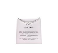 Infinitliving Pulsera “Lazo de la Madre” - Plata de Ley 925 - Ajustable - Con Circonitas - Regalo para Mamá Aniversario, Cumpleaños - Incluye Tarjeta Emotiva, Caja y Bolsa para Regalo