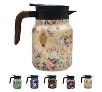 Infinitne Vintage Floral Pattern Tea - Built-in Infuser, 6-12 Hours of Heat/Cold, Temperature Control Tea Kettle for Loose Teas, Coffee Pot for Hot Drinks (Style A,800ml)