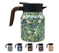 Infinitne Vintage Floral Pattern Tea - Built-in Infuser, 6-12 Hours of Heat/Cold, Temperature Control Tea Kettle for Loose Teas, Coffee Pot for Hot Drinks (Style E,1000ml)