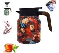 Infinitne Vintage Floral Pattern Tea - Built-In Infuser, Infinite Tea Pot, Insulated TeaPot with Infuser, Vintage Teapot, Coffee Carafes for Keeping Hot, Easy To Clean (#13,800ML)