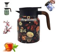 Infinitne Vintage Floral Pattern Tea - Built-In Infuser, Infinite Tea Pot, Insulated TeaPot with Infuser, Vintage Teapot, Coffee Carafes for Keeping Hot, Easy To Clean (#12,1000ML)