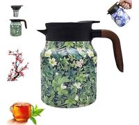 Infinitne Vintage Floral Pattern Tea - Built-In Infuser, Infinite Tea Pot, Insulated TeaPot with Infuser, Vintage Teapot, Coffee Carafes for Keeping Hot, Easy To Clean (#1,1000ML)
