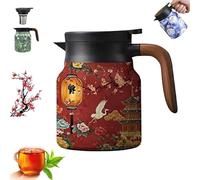 Infinitne Vintage Floral Pattern Tea - Built-In Infuser, Infinite Tea Pot, Insulated TeaPot with Infuser, Vintage Teapot, Coffee Carafes for Keeping Hot, Easy To Clean (#2,1000ML)