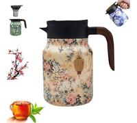 Infinitne Vintage Floral Pattern Tea - Built-In Infuser, Infinite Tea Pot, Insulated TeaPot with Infuser, Vintage Teapot, Coffee Carafes for Keeping Hot, Easy To Clean (#4,800ML)