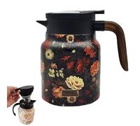 Infinitne Vintage Floral Pattern Tea, Built-In Infuser, Insulated Tea Pot with Infuser,Temperature Control Teas Kettle for Loose Teas(E,1000ml)