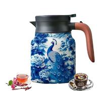 Infinitne Vintage Floral Pattern Tea - Built-in Infuser, Insulated Tea Pot with Infuser, Vintage Teapot, Coffee Carafes for Keeping Hot, Stainless Steel Thermal Carafe (J,27oz/800ml)
