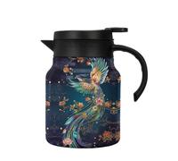 Infinitne Vintage Floral Pattern Tea - Built-in Infuser, Stainless Steel Teapot with Infuser, Temperature Control Tea Kettle for Loose Teas, Coffee Pot for Hot Drinks,Long Time Insulation (013,800ml)