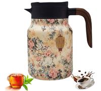 Infinitne Vintage Floral Pattern Tea - Built-in Infuser, Stainless Steel Teapot with Infuser, Temperature Control Tea Kettle for Loose Teas, Coffee Pot for Hot Drinks,Long Time Insulation (08,1000ml)