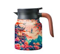 Infinitne Vintage Floral Pattern Tea - Built-in Infuser, Stainless Steel Teapot with Infuser, Temperature Control Tea Kettle for Loose Teas, Coffee Pot for Hot Drinks,Long Time Insulation (011,800ml)