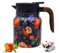Infinitne Vintage Floral Pattern Tea - Built-in Infuser, Stainless Steel Teapot with Infuser, Temperature Control Tea Kettle for Loose Teas, Coffee Pot for Hot Drinks,Long Time Insulation (05,1000ml)