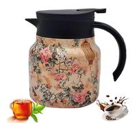 Infinitne Vintage Floral Pattern Tea - Built-in Infuser, Stainless Steel Teapot with Infuser, Temperature Control Tea Kettle for Loose Teas, Coffee Pot for Hot Drinks,Long Time Insulation (01,1000ml)
