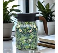 Infinitne Vintage Floral Pattern Tea, Vintage Floral Pattern Teapot With Built-In Infuser, 316 Stainless Steel Insulated Tea Bottle, With Lid For Home Office, Easy To Clean (G#)