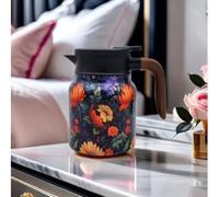 Infinitne Vintage Floral Pattern Tea, Vintage Floral Pattern Teapot With Built-In Infuser, 316 Stainless Steel Insulated Tea Bottle, With Lid For Home Office, Easy To Clean (C#)