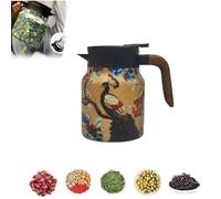 Infinitne Vintage Floral Pattern Teapot Built-in Infuser, 1000ml Vintage Floral Pattern Tea, Stainless Steel Teapots with Infuser, Temperature Control Tea Kettle for Loose Teas (Peacocks)
