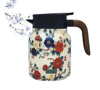 Infinitne Vintage Floral Teapot, Stainless Steel Teapot with Infuser, Temperature Control Tea Kettle for Loose Teas, Coffee Pot for Hot Drinks (#6,1000ML)