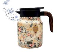 Infinitne Vintage Floral Teapot, Stainless Steel Teapot with Infuser, Temperature Control Tea Kettle for Loose Teas, Coffee Pot for Hot Drinks (#5,1000ML)