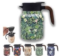 Infinitne Vintage Floral Teapot, Vintage Floral Pattern Tea Thermos - Built-In Infuser, Infinitne Vintage Floral Pattern Teapot, 316 Stainless Steel Insulated (green,100ml)