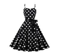 Infinito historia niños niño bebé niña primavera verano lunares sin mangas princesa vestido niña baile, Negro , 4-5 años