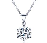 Infinito U Collares de Plata 925 Cadena de Clavícula Colgante de Diamante Brillante,Idea Regalo para Mujeres Chicas